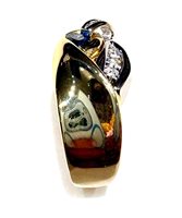 Ringe Sommer Dame Anni '80 in Gold Zaffiro blu 0.29 Ct ZAF CT 0.29 DIA CT 0.05 - ZAF CT 0.29 DIA CT 0.05